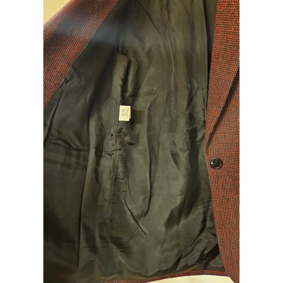 Kimberly Bennett Vintage Wool Blazer Red Black Micro Check Made in USA Medium - Picture 7 of 12